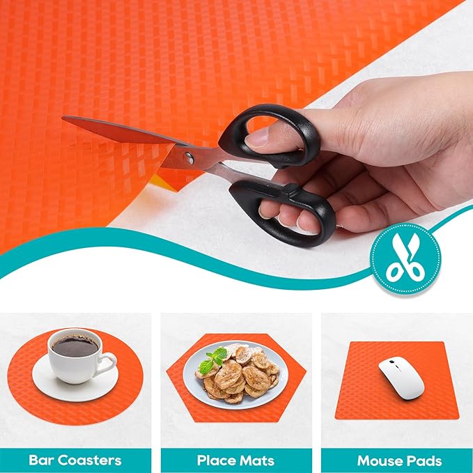 StaHom Fridge Liner Shelf Liners for Kitchen Cabinet Refrigerator Liners Waterproof & Oil-Proof Kitchen Cupboard Liner Non Adhesive Drawer Mats EVA Material for Shelves -Red 11.8 x 59 Inches