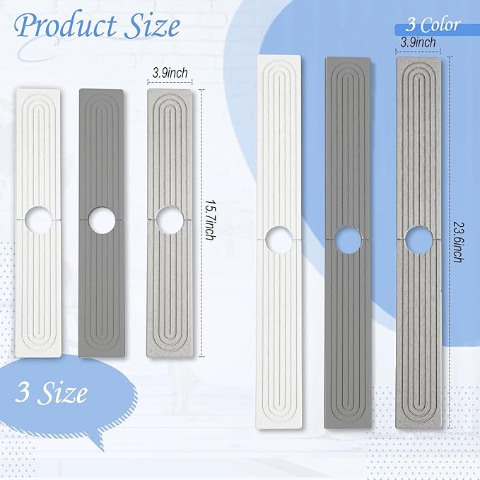 Stone Faucet Mat for Kitchen Sink- 15.6''x 3.9''Diatomite Fast-Drying Faucet Mat, Super Water Absorbing Stone Tray for Sink,Faucet Splash Guard for Bathroom Counter (Dark Gray)
