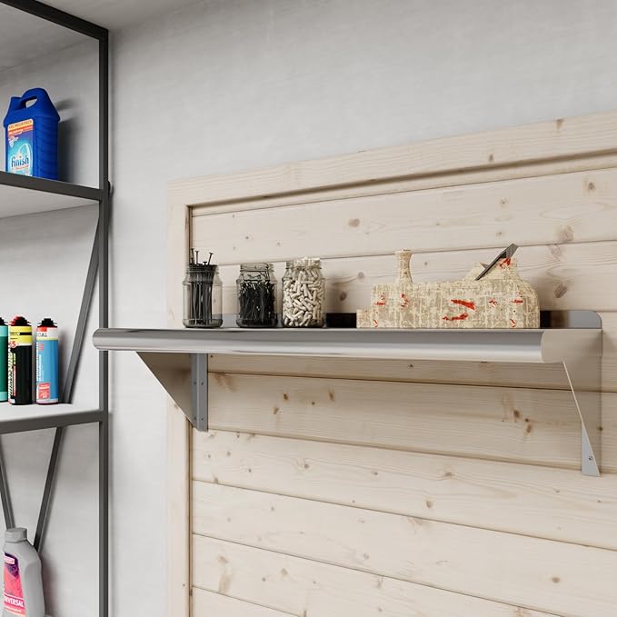 AmGood 30" Long X 10" Deep Stainless Steel Wall Shelf | NSF Certified | Appliance & Equipment Metal Shelving | Kitchen, Restaurant, Garage, Laundry, Utility Room