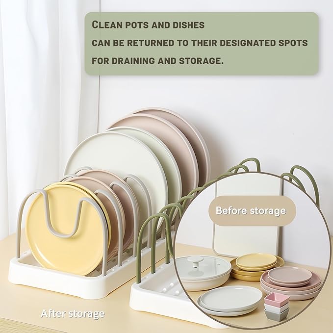 Adjustable Baking Rack/Baking Sheet Organizer: Organize Your Cookie Sheet Baking Pan, and Trays for Effortless Kitchen Storage Simplification,Never rust,Standard (khaki)