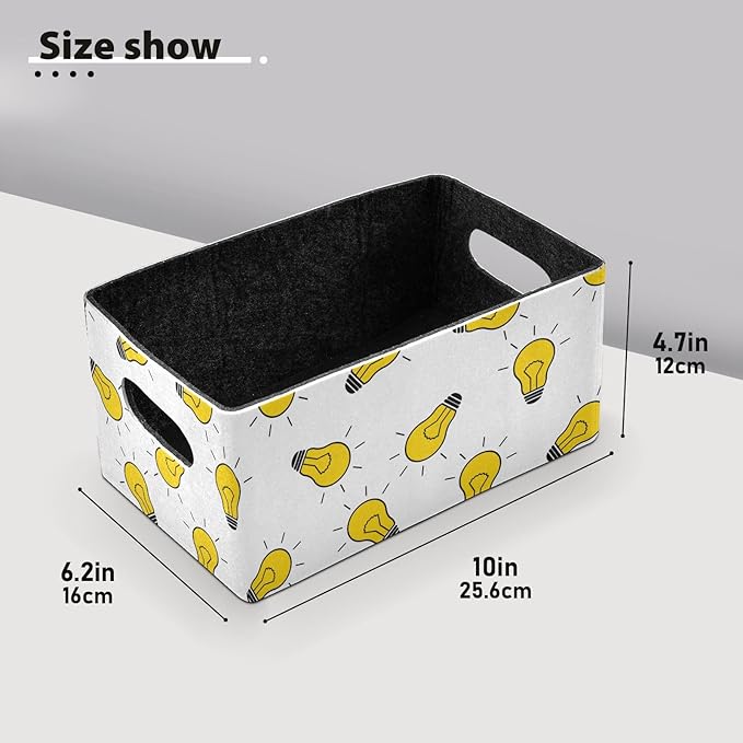 OTVEE Light Bulb Storage Baskets for Organizing, 2 Pack Collapsible Storage Bins with Handles Cubes for for Laundry Room Bathrooms Bedrooms Kitchens Cabinets Countertops