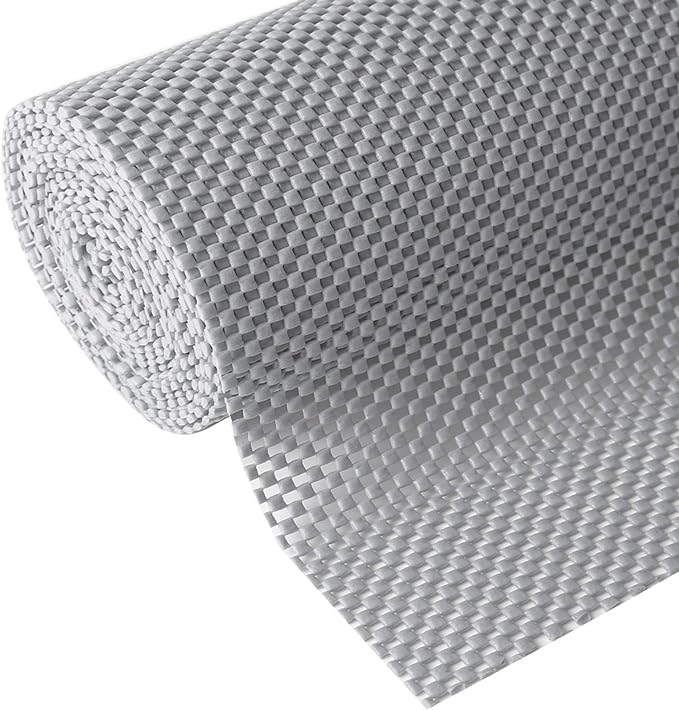 Shelf and Drawer Liner for Kitchen Cabinets Non-Adhesive, Non Slip Durable Strong Clean Long Size 12 Inches X 10 Feet, Shelves, Cabinets, Storage, Kitchen and Desks, Light Gray