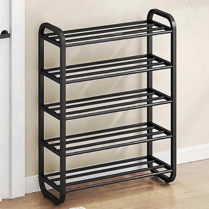 Expandable Shoe Rack Narrow Vertical Organizer Sturdy Free Standing Shoes Storage Shelf for Closet, Entryways, Hallways & Living Rooms 5 Tier - 23.6" W Hold 15 Pairs
