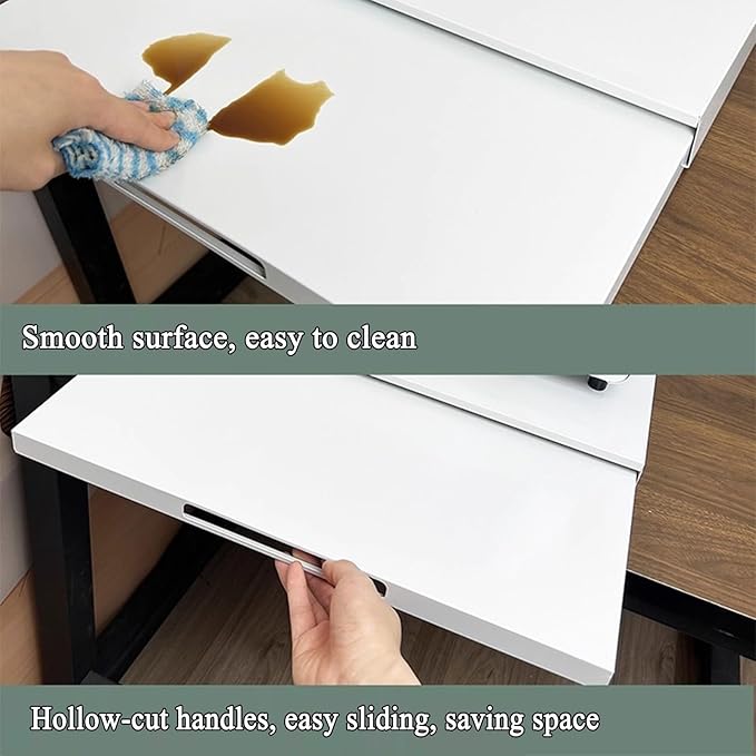 Microwave Countertop Stand, Carbon Steel Pull-Out Retractable Organizer for Microwaves, Coffee Station & Kitchen Appliance Storage Extendable Shelf, White