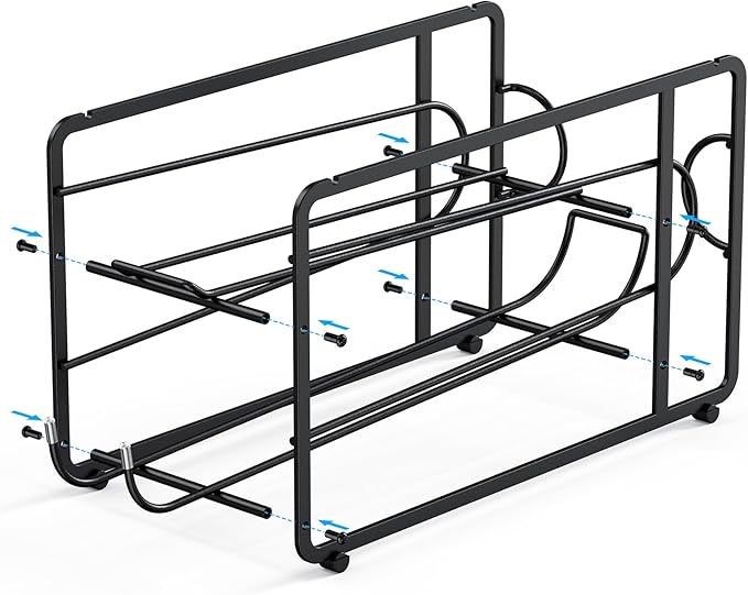 Soda Can Organizer Storage Rack, 2 Pack Stackable Beverage Soda Can Dispenser Organizer Holder for Refrigerator, Cabinet, Pantry (Black)