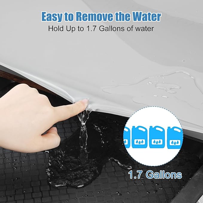 Under Sink Mat for Kitchen Waterproof, 31" x 19" Silicone Under Sink Liner Kitchen & Bathroom Cabinet Protector Mats, Heavy Duty Flexible Under Sink Drip Tray with Lip, Cool Grey