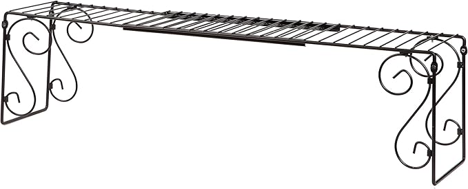 Expandable Over Sink Shelf, Adjustable Metal Sink Organizer (24.5"–40.75") – Kitchen Counter Storage Rack for Soap, Sponge, Plants – Space Saving Over Sink Shelf, Bathroom & Pantry Organizer