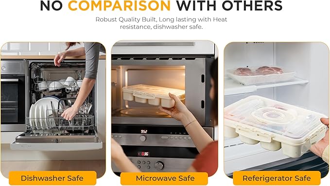 Snackle Box Container with Multi Compartments & Rotary Date Dial - Divided Serving Tray with Lid & Handle -Snack Organizer for Travel, veggies, Nut, fruit, Picnic & party - Dishwasher &Microwave safe