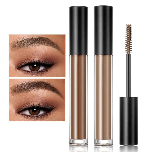 DAGEDA 2Pcs Eyebrow Setting Gel, Eyebrow Brow Fix Gel, Waterproof and Sweat-Proof, Eyebrow Repair Liquid Brows Styling Beauty Salon Home Use Makeup, 1.81oz (Light Brown and Dark Brown)