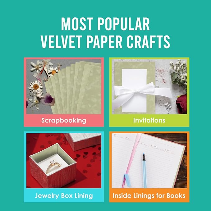 S.E.I Asparagus Velvet Paper, Felt Fabric For Drawer and Jewelry Box Liner, 8.5" x 11" - 12 Sheets