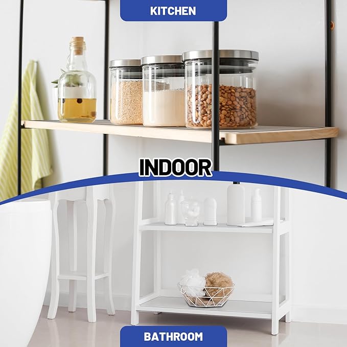 Sliner 8 Pack 11.8 x 16.6 Inch Wire Shelf Liner Clear Plastic Waterproof Liners for Organizing Metal Rack Shelves, Kitchen Cabinets, Cupboard, Pantry