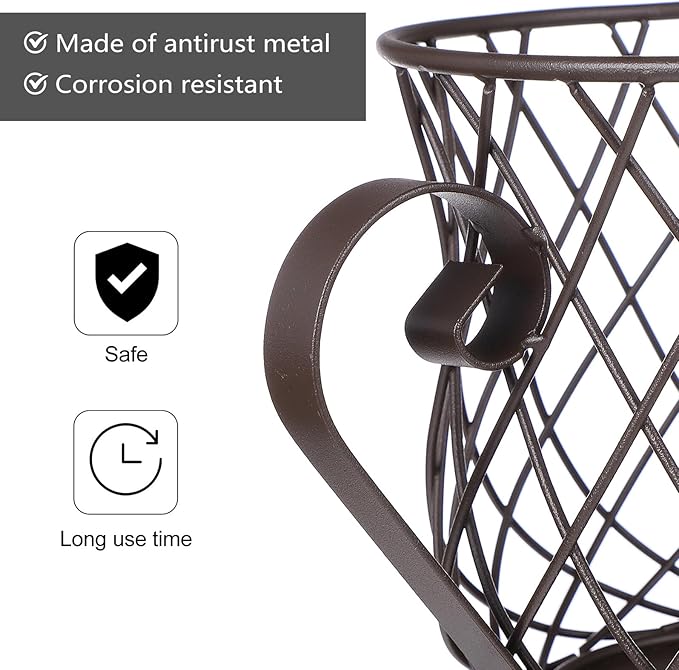 Metal Coffee Pod Storage Basket Organizer Coffee Capsule Holder for Kitchen Brown European Style