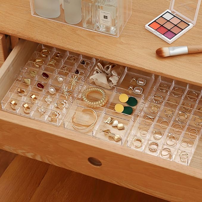 Earring Jewelry organizer Storage Box 3 Drawers Clear Acrylic Earring Jewelry Box for Women Girls