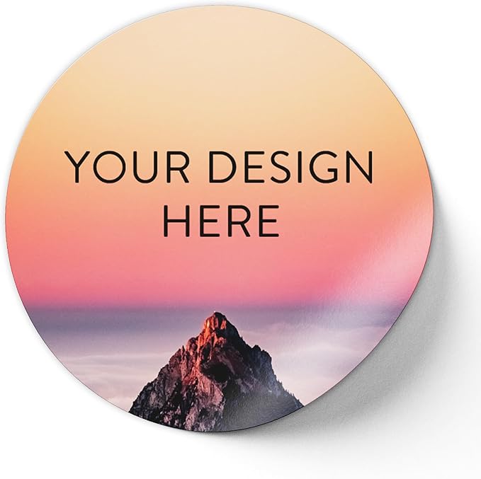 100 Custom Vinyl Stickers - Upload Your own Image, Text, Design, Logo - Personalized Logo Labels for Handmade, Packaging, Bottle, Jars, Candle, Brand Stickers (Mountain, 5x5)
