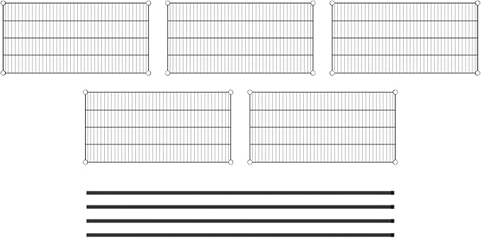 Commercial NSF Listed Black Epoxy Stationary Wire Shelving Kit 21" x 42" x 86", with 5 Shelves Perfect for Warehouse, Walk-in Refrigerator, Freezer, Grocery Store, Restaurant, Dishroom
