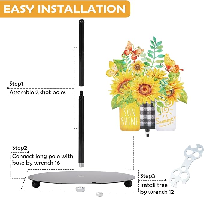 JarThenaAMCS Sunflower Paper Towel Holder Black Metal Kitchen Decor Accessories Vintage Spring Summer Sunshine Country Stuff Home Decoration for Countertop Housewarming Gift Supplies