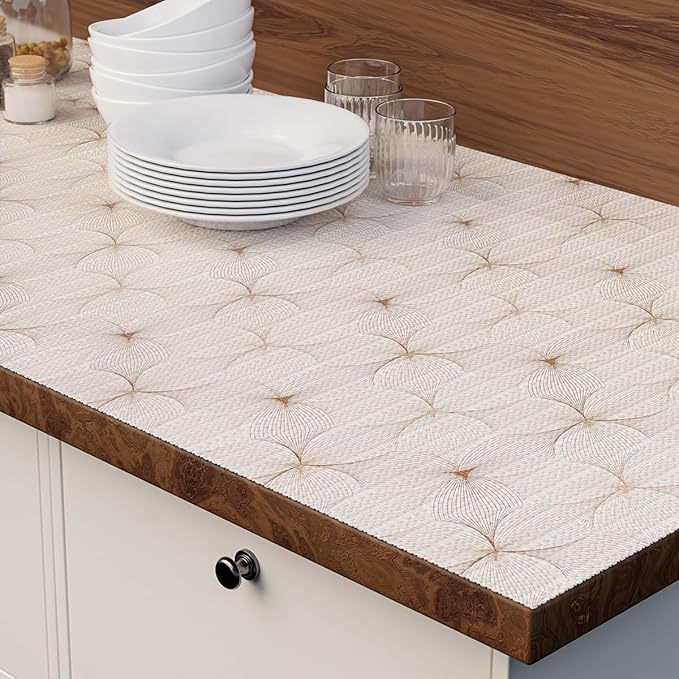 Quttisay Shelf Liner for Kitchen Cabinets,Non Adhesive Cabinet Liner,Non-Slip Drawer Liner,Waterproof Shelf Liner Easy to Clean Strong Grip Liner for Cabinets,Drawers,Cupboard，(Flower 12 inx10 FT)