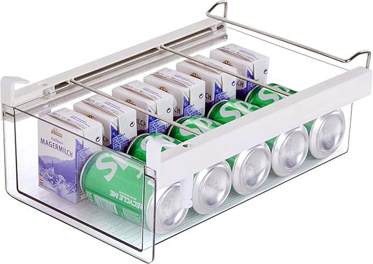 vacane Deeper Refrigerator Drawers, Adjustable Refrigerator Shelf 14-19.5 Inches Large Fridge Drawer Organizer Pull Out, Deli Meat Container for Produce, Cheese, Bacon-XL