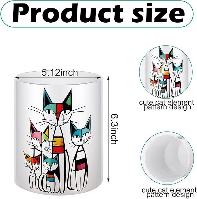 WILLBOND Cat Kitchen Decor Acrylic Kitchen Utensil Holder Crock Spoon Organizer for Countertop Cat Table Decor Coffee Spoon Holder Jar for Cooking Tools