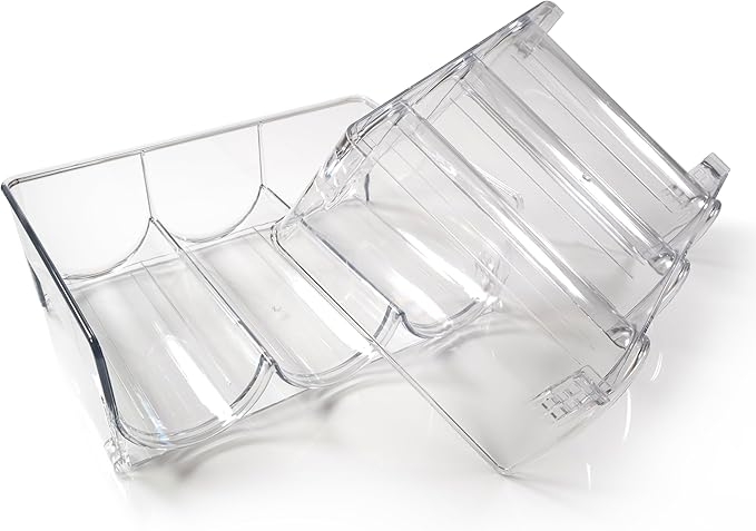 Plum Stream Wine Storage Rack for Fridge 2 Pack - Stackable Bottle Holder Organizer for Refrigerator - Plastic Shelf for Bottles - Complete with 4 Fridge Liners