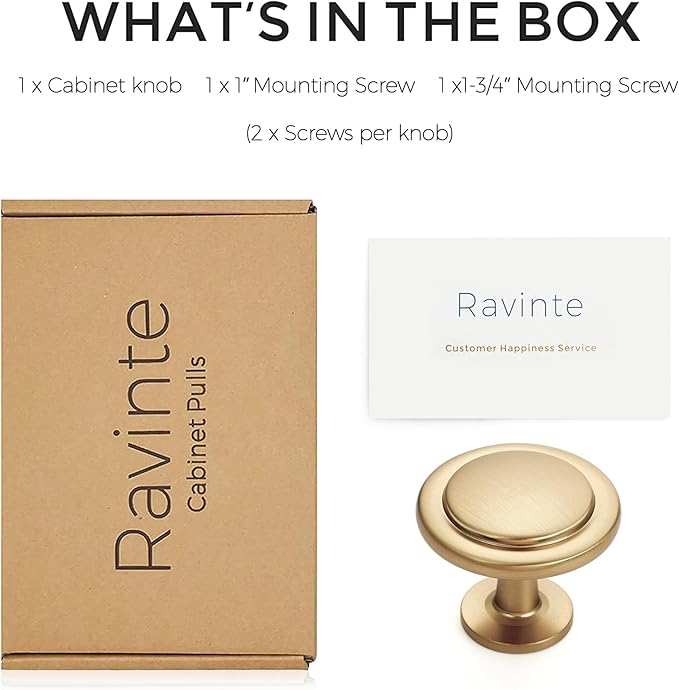 Ravinte 1 Pack Champagne Bronze Cabinet Pulls 1-1/4 inch Kitchen Cabinet Knobs Drawer Knobs Dresser Handles Drawer Pulls Door Dresser Handles