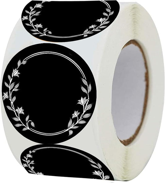 Pop Resin 250 pcs 2 inch Round Chalkboard Stickers Kitchen Pantry Labels Black Garland Board Labels Spice Jars Labels for Canning,Bins,Containers,Mason Jars Waterproof Chalkboard Kitchen Labels