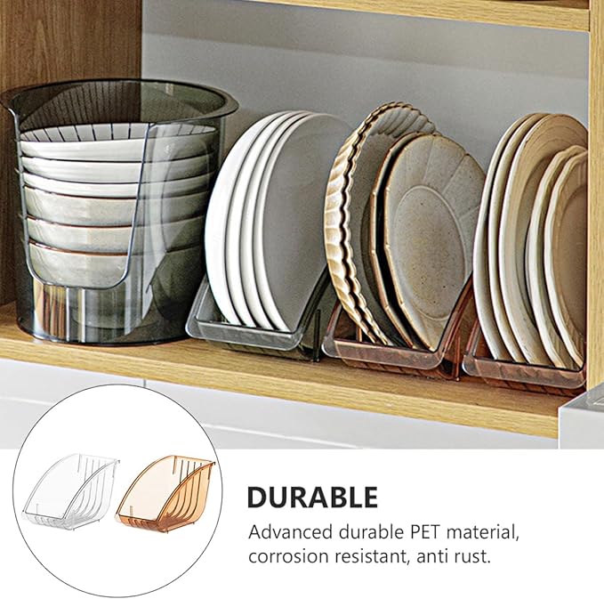 DECHOUS 2pcs Pot Lid Holder and Storage Rack, Vertical Kitchen Cabinet Organizer, Space-saving Tableware Storage Stand for Pan Covers and Dishware, Household Kitchen Supply Random Color