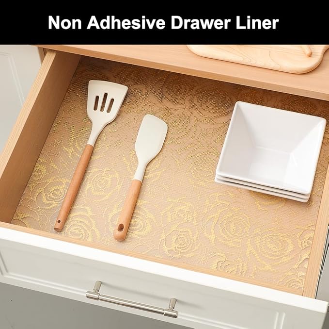Cooyes Shelf Liner – Premium Non-Adhesive Cabinet & Drawer Liner for Kitchen – Waterproof Shelf Paper with Modern Pattern – Durable EVA Cabinet Mat – Easy to Cut （24" W x 360" L）