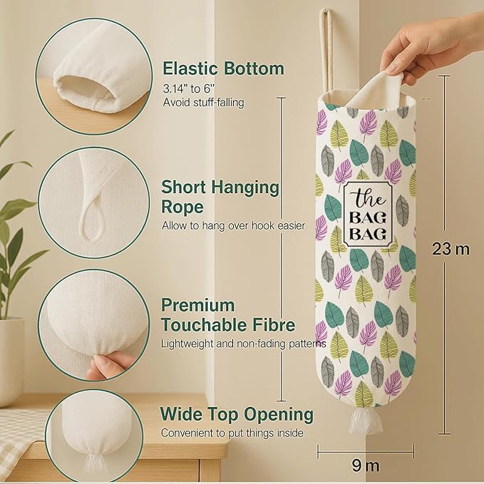 The Bag Bag Grocery Bags Holder, Leafage Grocery Bags Holder Organizer For Shopping Sack, Wall Mount Plastic Sack Storage Container Dispensers, Reusable Hanging Plastic Sacks Dispenser