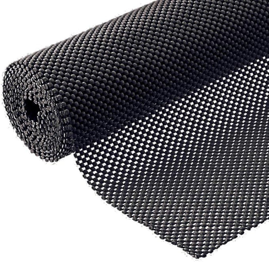 Drawer and Shelf Liner - Non Adhesive, Non Slip, Durable Grip for Shelves, Cabinets, Kitchen Tableware (Black, 12"x79")