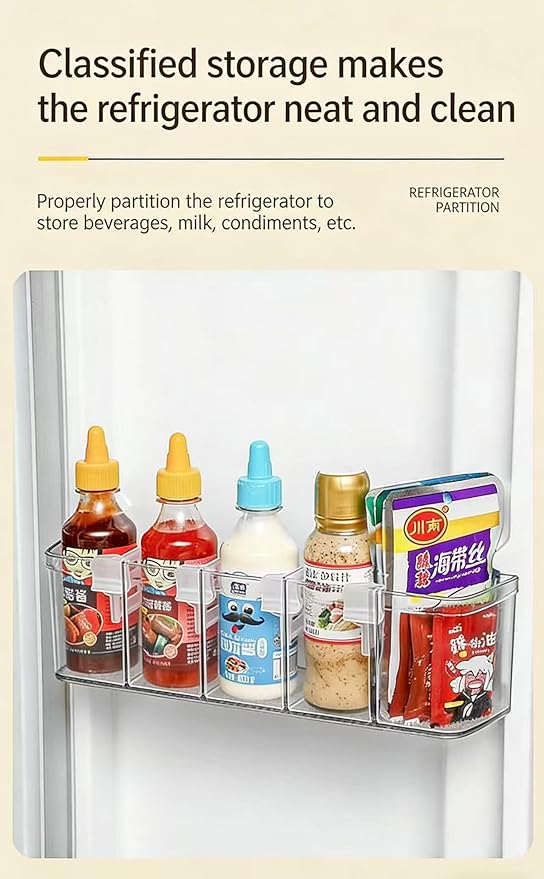 20pcs Refrigerator Organizer Bins, Adjustable Fridge Drawer Dividers, Expandable Plastic Shelf Separators for Freezer, Cabinet, Pantry, Kitchen Storage & Organization,Adjustable Fridge Drawer Dividers