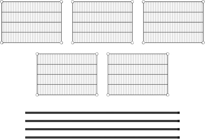 Commercial NSF Listed Black Epoxy Stationary Wire Shelving Kit 21" x 30" x 74", with 5 Shelves Perfect for Warehouse, Walk-in Refrigerator, Freezer, Grocery Store, Restaurant, Dishroom