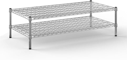 24" Deep x 48" Wide x 14" Height Wire Shelving Kit | 2-Tier | NSF Commercial Storage Rack Unit