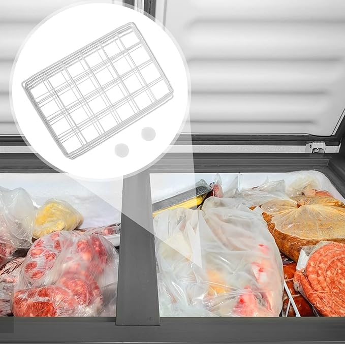 DOITOOL Refrigerator Dividers Organizer, Freezer Storage Organizer with Iron Wire Mesh, 6-compartment Chest Freezer Divider for Space Optimization and Food Sorting