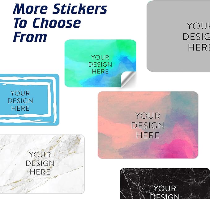 100 Custom Vinyl Stickers - Upload Your own Image, Text, Design, Logo - Personalized Logo Labels for Handmade, Packaging, Bottle, Jars, Candle, Brand Stickers (Blue Green, 6x4)