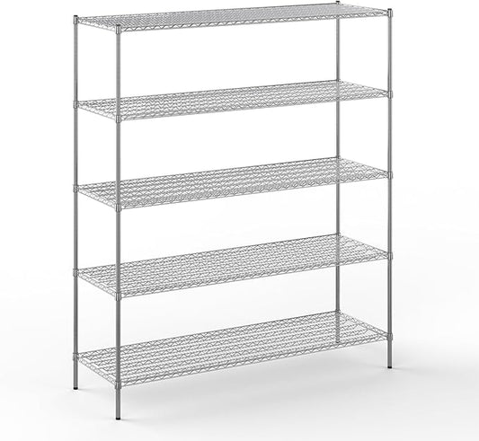 24" Deep x 72" Wide x 86" Height Wire Shelving Kit | 5-Tier | NSF Commercial Storage Rack Unit