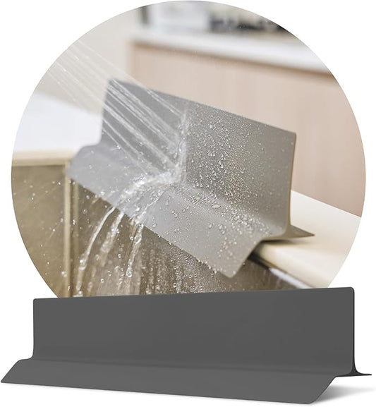 19.7 inches 100% Premium Silicone Kitchen Sink Splash Guard - Non Slip Strong Suction, Durable, and Easy-to-Clean Splash Protector for Mess-Free Cooking and Dishwashing (Deep Gray)