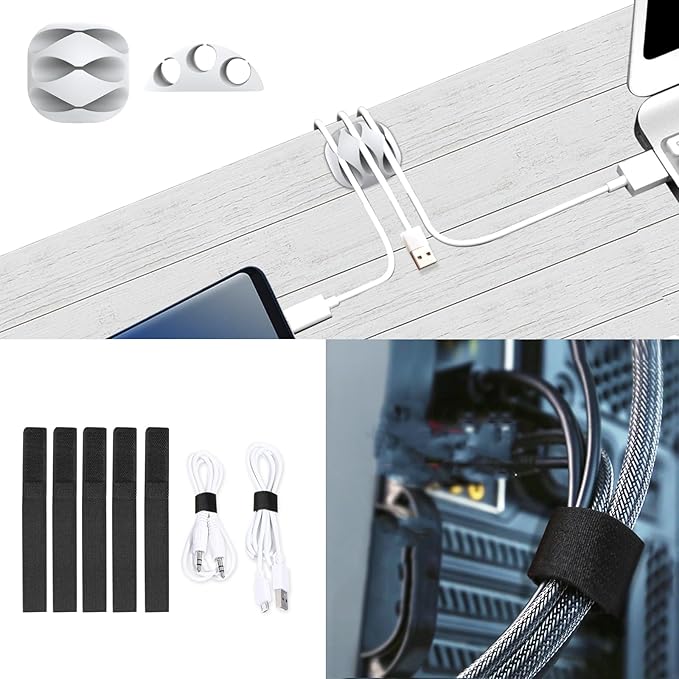 ENONCI Updated White Cable Raceway Kit, 31(2x15.5 inch Open Slot Wire Covers for Cords, Cable Management System to Hide Under Desk/TV/Computer/Net/Power Cords (Pack 2)