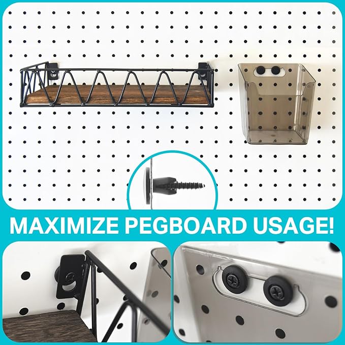 G.CORE Pegboard Peg Hooks Accessories - 40 Set Pegs with Inserts and Screw Fit 1/4 Pegboards Multi-Functional for Hanging and Mounting - Utility Tool Hanger Organizers (Large Size)
