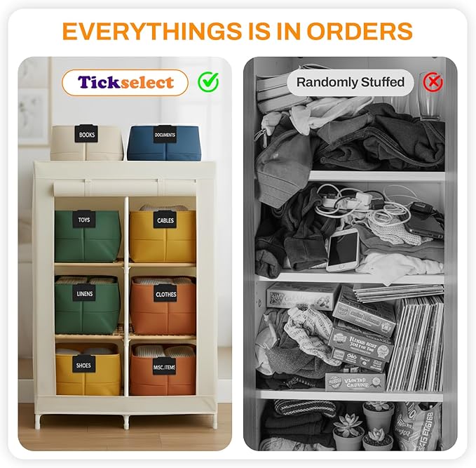 Pcs Basket Labels Clip on for Pantry Organization and Storage bin Labels with 2 Markers and 2 Wipe Cloths Reusable Chalk Basket Labels - Black Bin Labels Clip on Chalkboard Basket Tags (26)