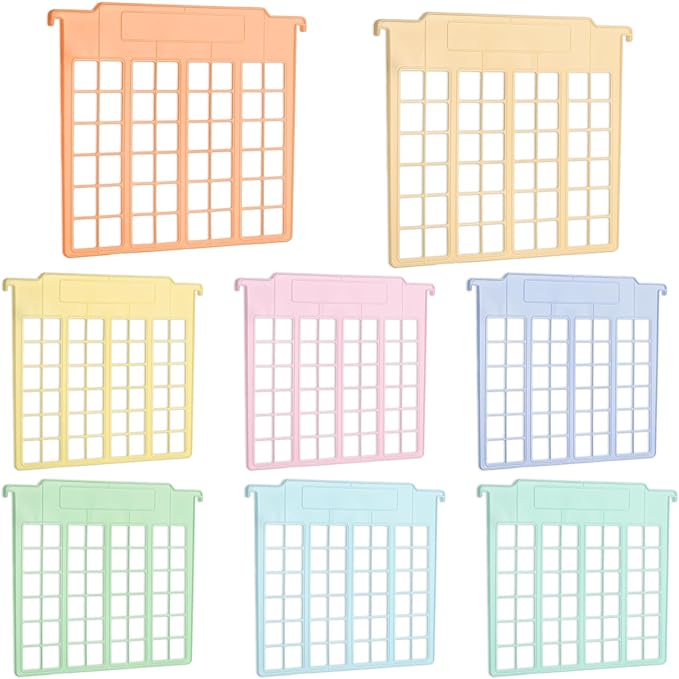 party greeting 8 Pack File and Folder Dividers 9x11.4 Inches Plastic Hanging Filing Cabinet Dividers Organizers Insertable File Separators Supplies for Office Drawer Organization (Pastel)