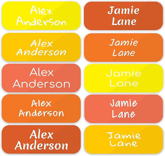 KYTRA Personalized Name Labels for Kids 120 Stickers for Daycare & School Supplies, Clothes, Toys, Lunchboxes and More - Waterproof, Laundry, Dishwasher & Microwave Safe, Made in USA (Sunrise)