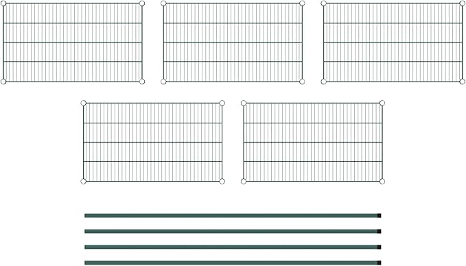 Commercial NSF Listed Green Epoxy Stationary Wire Shelving Kit 21" x 36" x 74", with 5 Shelves Perfect for Warehouse, Walk-in Refrigerator, Freezer, Grocery Store, Restaurant, Dishroom