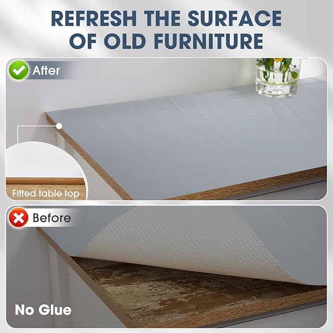 ALIUNI Drawer and Shelf Liner, Non-Slip Kitchen Cabinet Liners Non-Adhesive Thick Strong Grip Waterproof Washable Mats Protect Dresser Shelves Cupboard Bathroom Cabinets, Pure Gray, 12 in X 10 FT