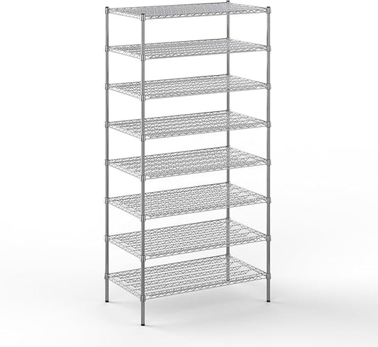 24" Deep x 42" Wide x 86" Height Wire Shelving Kit | 8-Tier | NSF Commercial Storage Rack Unit