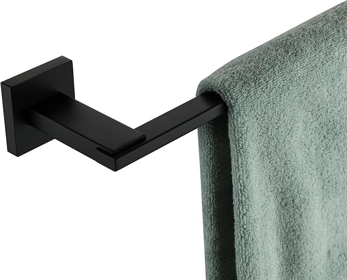 KOKOSIRI 20 Inch Bath Towel Bars Bathroom Towel Racks Towel Holder Towel Rods Kitchen Towel Hanger Bathroom Accessories Stainless Steel Wall Mounted Matte Black B4006BK-L20