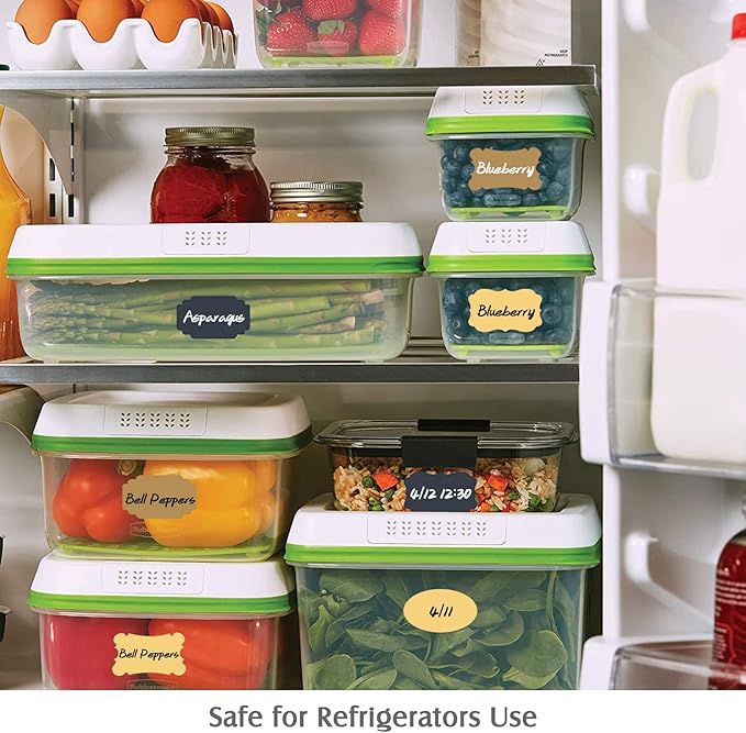 108pcs Colored Chalkboard Sticker Labels for Jars,Waterproof Removable Write-on Labels for Organizing Your Food Containers Mason Jars Spice Bottles Cannings Canisters Storage Bins,2 Markers Included