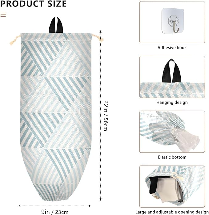 2 PCS Plastic Bag Holder Wall Mount Grocery Bag Holder Shopping Bag Trash Bag Storage Organizer Dispenser for Kitchen Closet 22 x 9 Inch Nordic Green