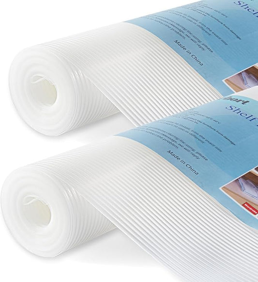 2 Rolls Thickened Shelf Liner, 16 in x 20 FEET Non-Slip Cabinet Liner, Washable Oil-Proof Contact Paper for Kitchen Drawer, Cabinet, Shelves, Refrigerator, Storage, Desks, Non Adhesive