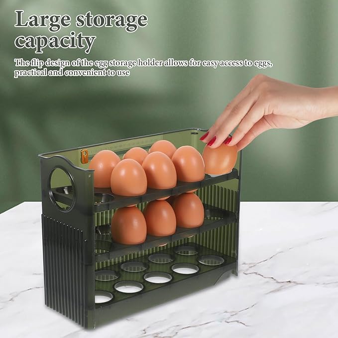 Homoyoyo Storage Rack for Refrigerator Sturdy Plastic Holder Organizer with Design for Fridge Door Keeps Eggs Safe and Neat for Home and Kitchen